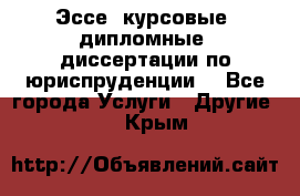 Эссе, курсовые, дипломные, диссертации по юриспруденции! - Все города Услуги » Другие   . Крым